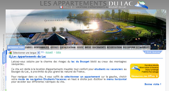 Ralisation e-birth Concept - Site Les Appartements du Lac